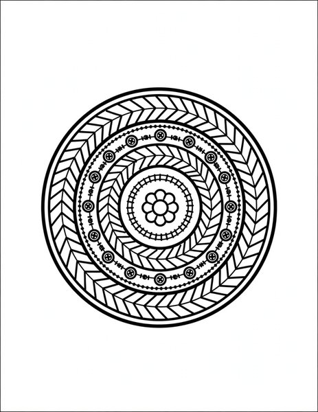 Herringbone Mandala coloring page