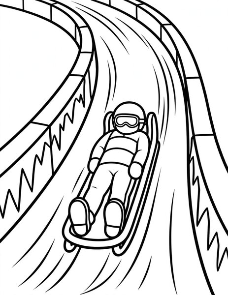 Luge Run coloring page