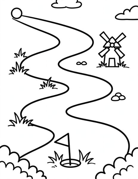 Mini Golf Hole coloring page