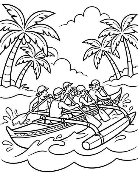 Outrigger Canoe coloring page