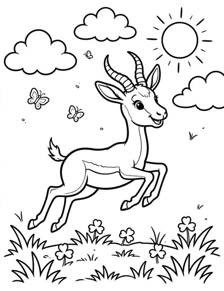 Springbok Bounce coloring page