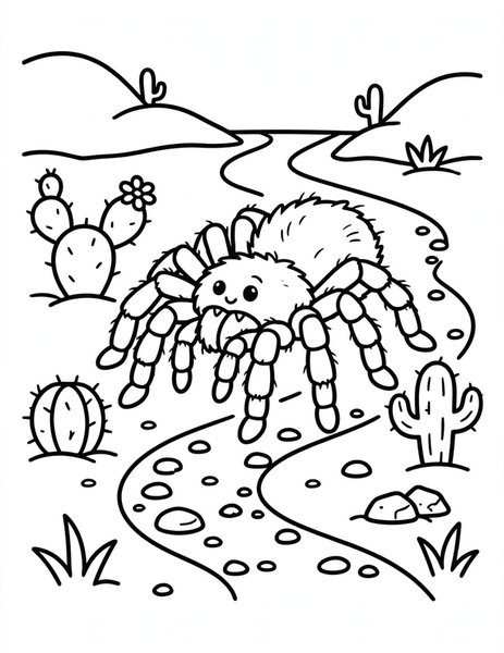 Tarantula Fuzzy Walk coloring page