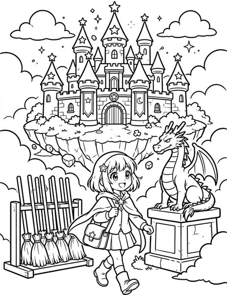 Magical Academy First Day coloring page