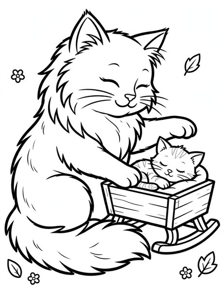 Longhair Lullaby coloring page