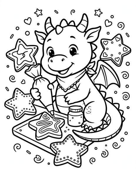 Cookie Dragon coloring page