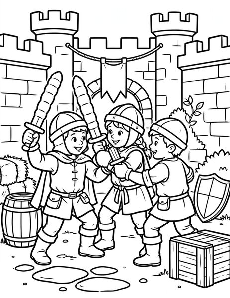 Knight Training coloring page