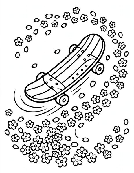Bloom Skateboard Zoom coloring page