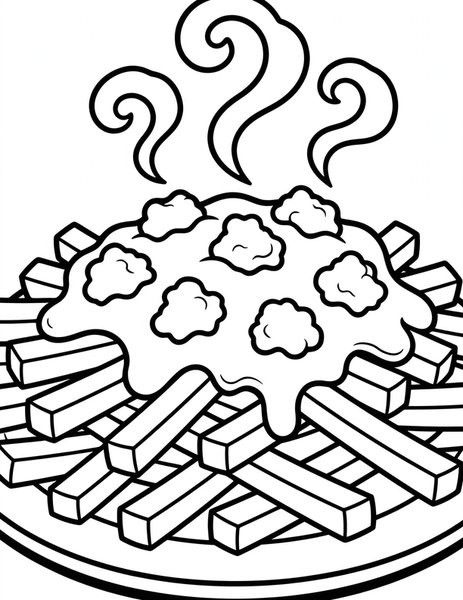 Poutine coloring page