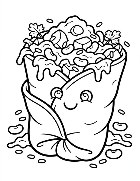 Burrito coloring page