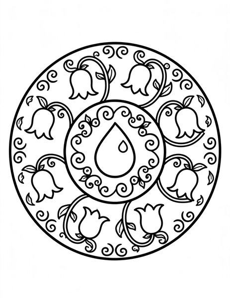 Bluebell Bell Mandala coloring page