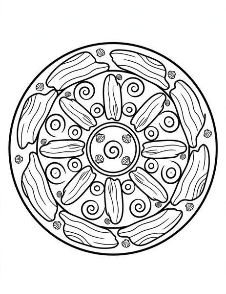 Driftwood Piece Mandala coloring page