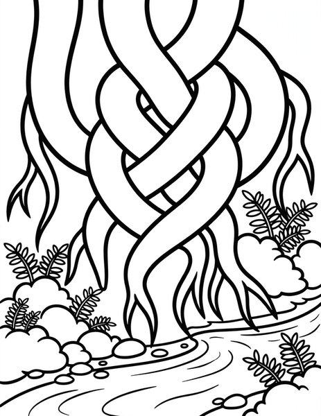 Tangled Roots coloring page