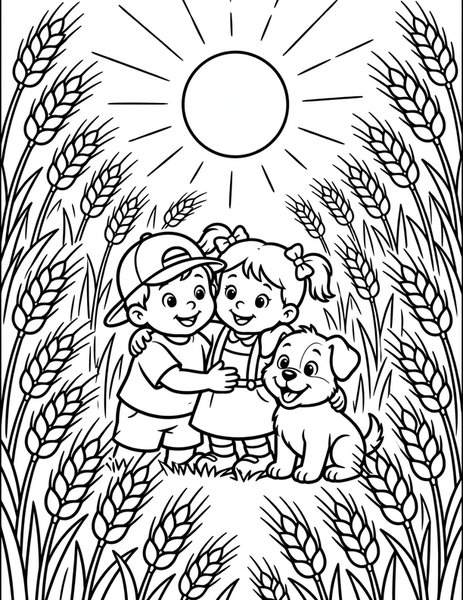 Golden Hour Field coloring page