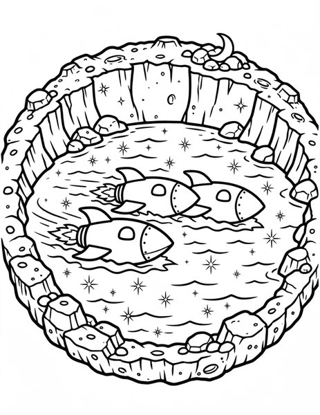 Rocket Boat Regatta coloring page