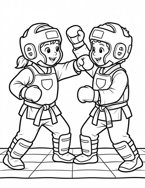 Sparring Match coloring page