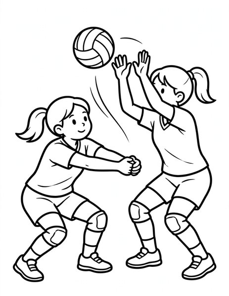 Serve Receive coloring page