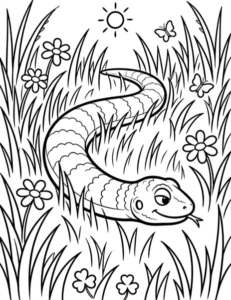 Glass Lizard Grass Slide coloring page