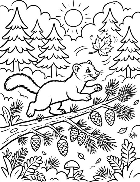 Marten Pine Dash coloring page
