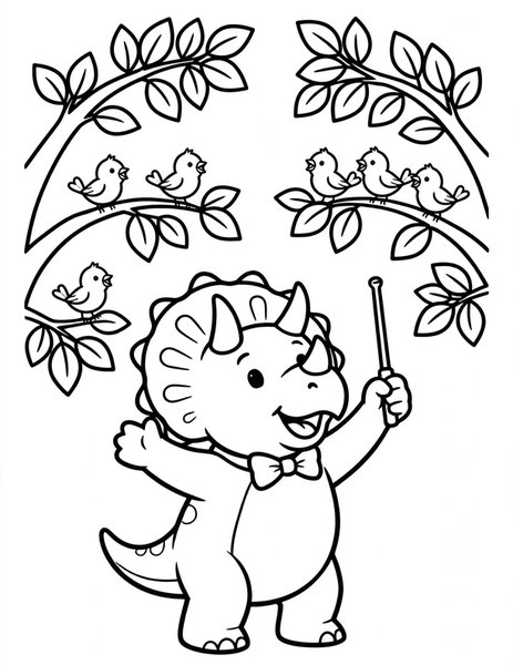 Bird Choir Practice coloring page