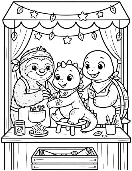Temporary Tattoo Stand coloring page