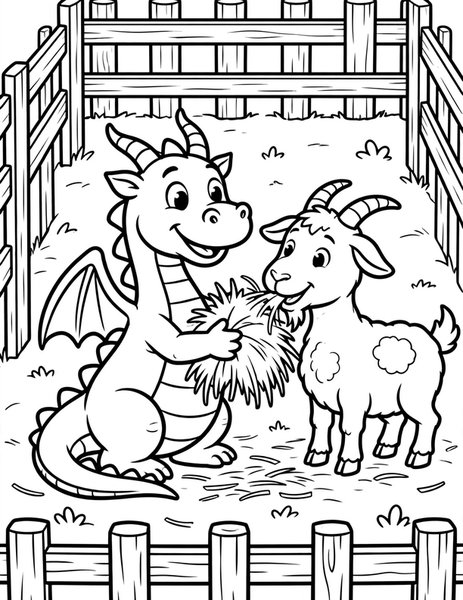 Dragon Petting Zoo coloring page