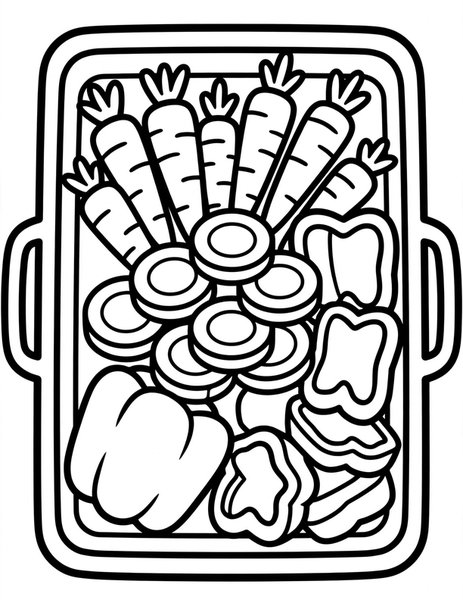 Roasted Vegetables coloring page