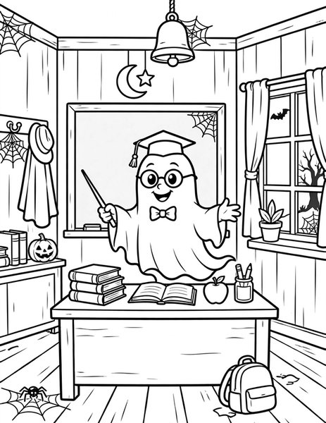 Haunted Schoolhouse coloring page