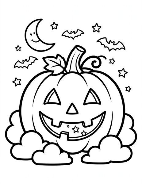 Glowing Jack-o'-Lantern coloring page