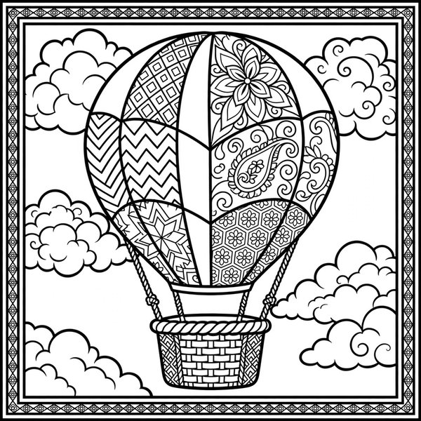 Hot Air Balloon coloring page