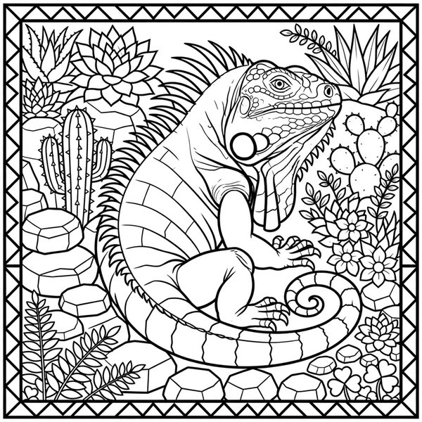 Iguana coloring page