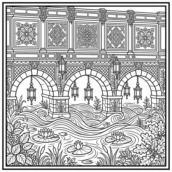 Stone Bridge coloring page