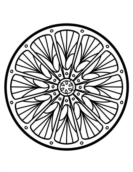 Orange Wedge Mandala coloring page