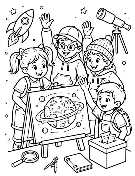 Planet Naming Party coloring page