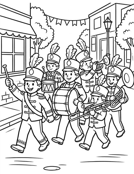 Halftime Marching Band coloring page