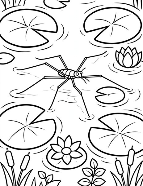 Water Strider Pond Skim coloring page