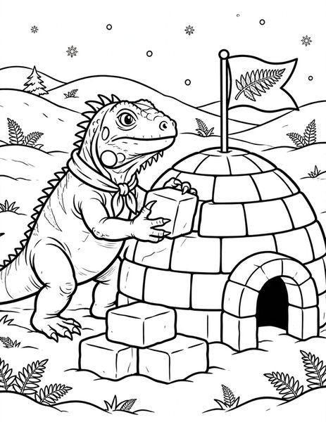 Iguanodon Igloo coloring page