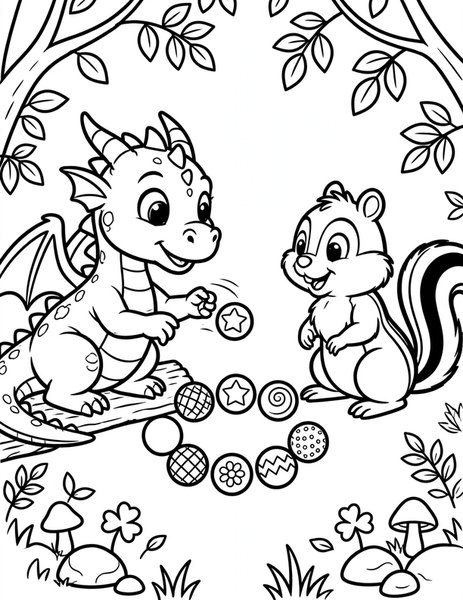 Dragon Marble Game coloring page