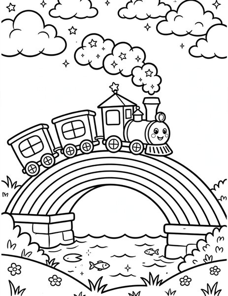 Magic Train coloring page