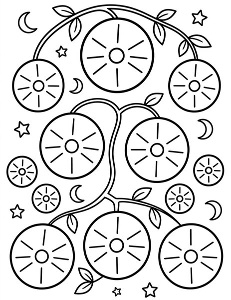 Lunaria Silver Moon coloring page