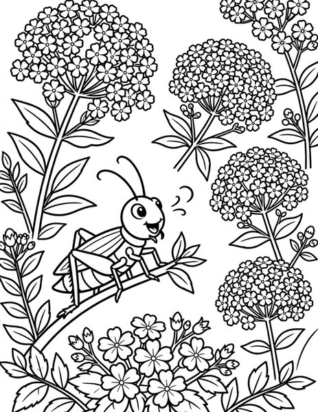 Sweet William Cricket Chirp coloring page