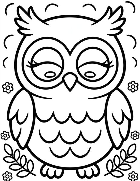 Owl with Big Eyes coloring page