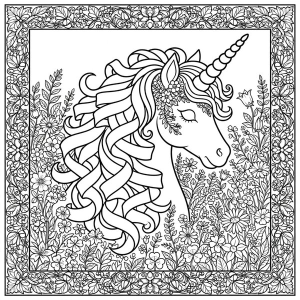 Unicorn coloring page