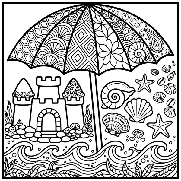 Beach Umbrella coloring page