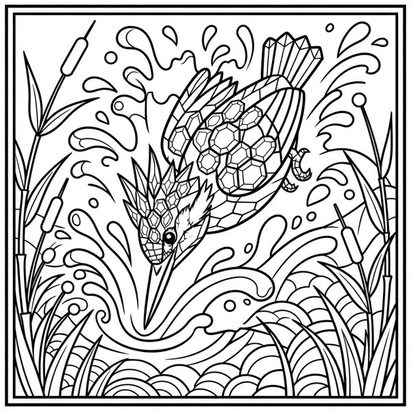 Kingfisher coloring page