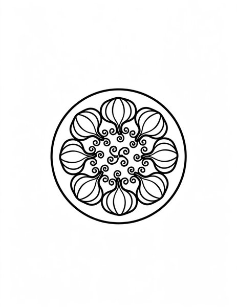 Garlic Bulb Mandala coloring page