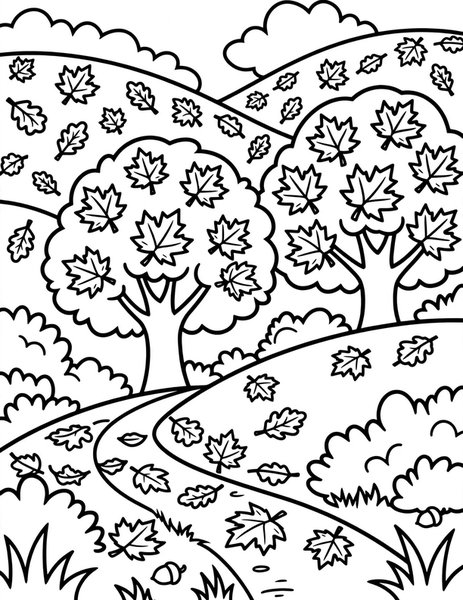 Leaf Peeping coloring page