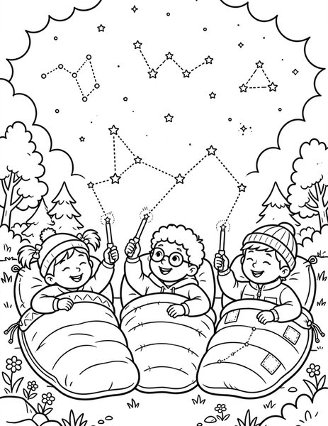 Constellation Campout coloring page