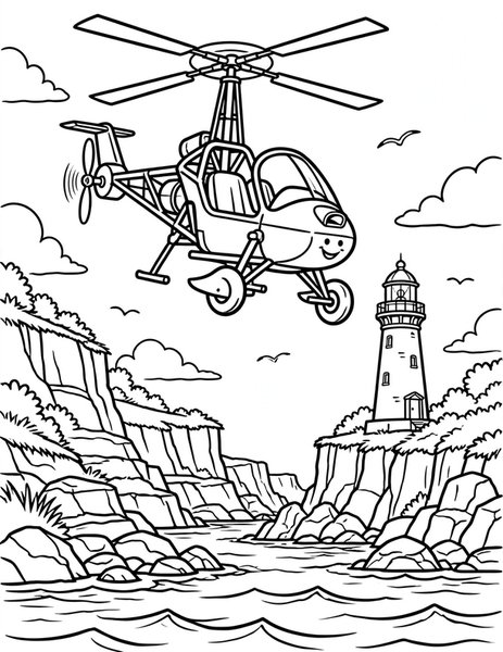 Autogyro Adventure coloring page