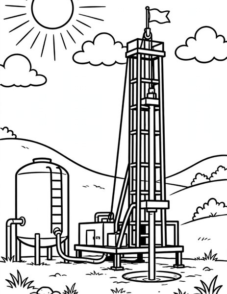 Drilling Rig coloring page