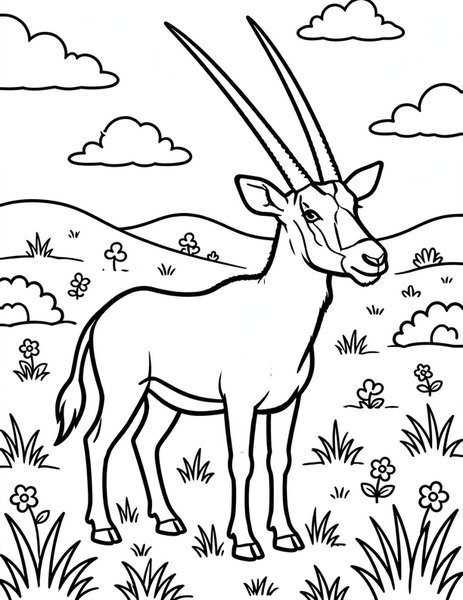 Oryx Desert Walk coloring page